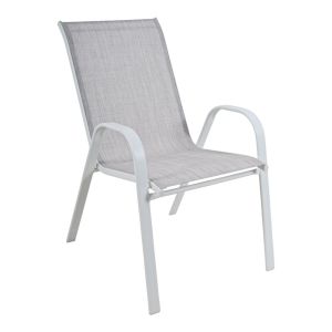 ΚΑΡΕΚΛΑ ΜΕ ΛΕΥΚΟ ΜΑΤ ΜΕΤΑΛΛΙΚΟ ΣΚΕΛΕΤΟ ΚΑΙ TEXTILENE ΥΦΑΣΜΑ 75x55x92εκ. ANKOR