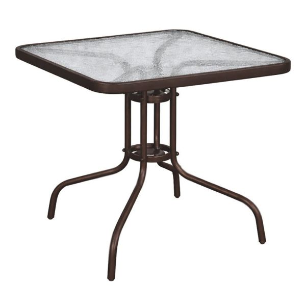 ΤΡΑΠΕΖΙ ΤΕΤΡΑΓΩΝΟ ΜΕ ΚΑΦΕ ΜΑΤ ΜΕΤΑΛΛΙΚΟ ΣΚΕΛΕΤΟ ΚΑΙ ΓΥΑΛΙΝΗ ΕΠΙΦΑΝΕΙΑ 80x80x70εκ. ANKOR