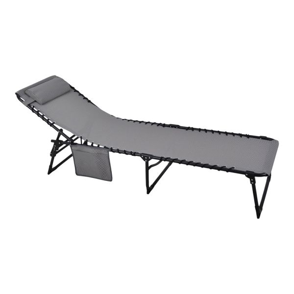 ΞΑΠΛΩΣΤΡΑ ΜΕΤΑΛΛΙΚΗ ΠΤΥΣΣΟΜΕΝΗ ΜΕ ΜΑΞΙΛΑΡΙ ΣΕ ΓΚΡΙ ΧΡΩΜΑ 190x60x35εκ. ANKOR