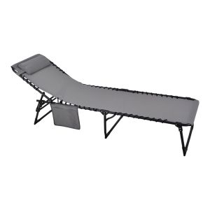 ΞΑΠΛΩΣΤΡΑ ΜΕΤΑΛΛΙΚΗ ΠΤΥΣΣΟΜΕΝΗ ΜΕ ΜΑΞΙΛΑΡΙ ΣΕ ΓΚΡΙ ΧΡΩΜΑ 190x60x35εκ. ANKOR