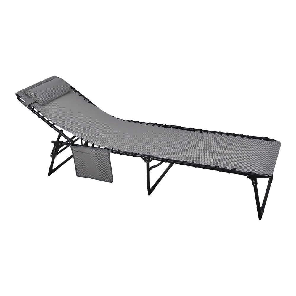 ΞΑΠΛΩΣΤΡΑ ΜΕΤΑΛΛΙΚΗ ΠΤΥΣΣΟΜΕΝΗ ΜΕ ΜΑΞΙΛΑΡΙ ΣΕ ΓΚΡΙ ΧΡΩΜΑ 190x60x35εκ. ANKOR