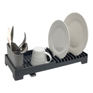 ΠΙΑΤΟΘΗΚΗ ΠΛΑΣΤΙΚΗ ΜΕ ΔΙΣΚΟ ΚΑΙ ΚΟΥΤΑΛΟΘΗΚΗ ΣΕ ΓΚΡΙ ΜΑΤ ΧΡΩΜΑ 19x46x13,5εκ. ANKOR