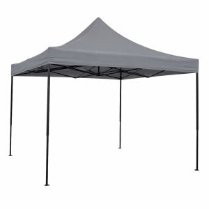 ΚΙΟΣΚΙ ΠΤΥΣΣΟΜΕΝΟ ΜΕ ΜΕΤΑΛΛΙΚΟ ΣΚΕΛΕΤΟ ΚΑΙ ΑΔΙΑΒΡΟΧΟ ΥΦΑΣΜΑ 420D ΣΕ ΓΚΡΙ ΧΡΩΜΑ 3x3x3,2m ANKOR