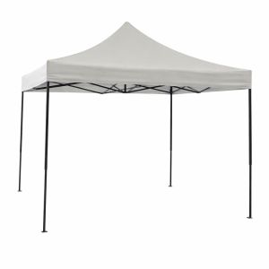 ΚΙΟΣΚΙ ΠΤΥΣΣΟΜΕΝΟ ΜΕ ΜΕΤΑΛΛΙΚΟ ΣΚΕΛΕΤΟ ΚΑΙ ΑΔΙΑΒΡΟΧΟ ΥΦΑΣΜΑ 800D ΣΕ ΕΚΡΟΥ ΧΡΩΜΑ 3x3x3,2m ANKOR