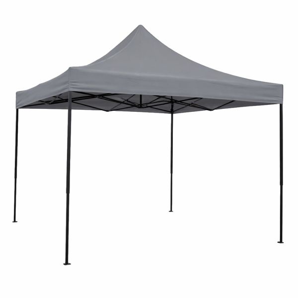 ΚΙΟΣΚΙ ΠΤΥΣΣΟΜΕΝΟ ΜΕ ΜΕΤΑΛΛΙΚΟ ΣΚΕΛΕΤΟ ΚΑΙ ΑΔΙΑΒΡΟΧΟ ΥΦΑΣΜΑ 800D ΣΕ ΓΚΡΙ ΧΡΩΜΑ 3x3x3,2m ANKOR