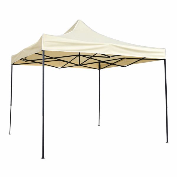 ΚΙΟΣΚΙ ΠΤΥΣΣΟΜΕΝΟ ΜΕ ΜΕΤΑΛΛΙΚΟ ΣΚΕΛΕΤΟ ΚΑΙ ΑΔΙΑΒΡΟΧΟ ΥΦΑΣΜΑ 800D ΣΕ ΜΠΕΖ ΧΡΩΜΑ 3x3x3,2m ANKOR