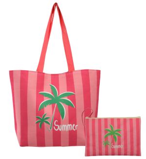 ΤΣΑΝΤΑ ΘΑΛΑΣΣΗΣ ΥΦΑΣΜΑΤΙΝΗ ΜΕ ΝΕΣΕΣΕΡ ΣΤΟ ΙΔΙΟ ΣΧΕΔΙΟ ΚΟΚΚΙΝΟ ΡΟΖ ΡΙΓΕ ANKOR