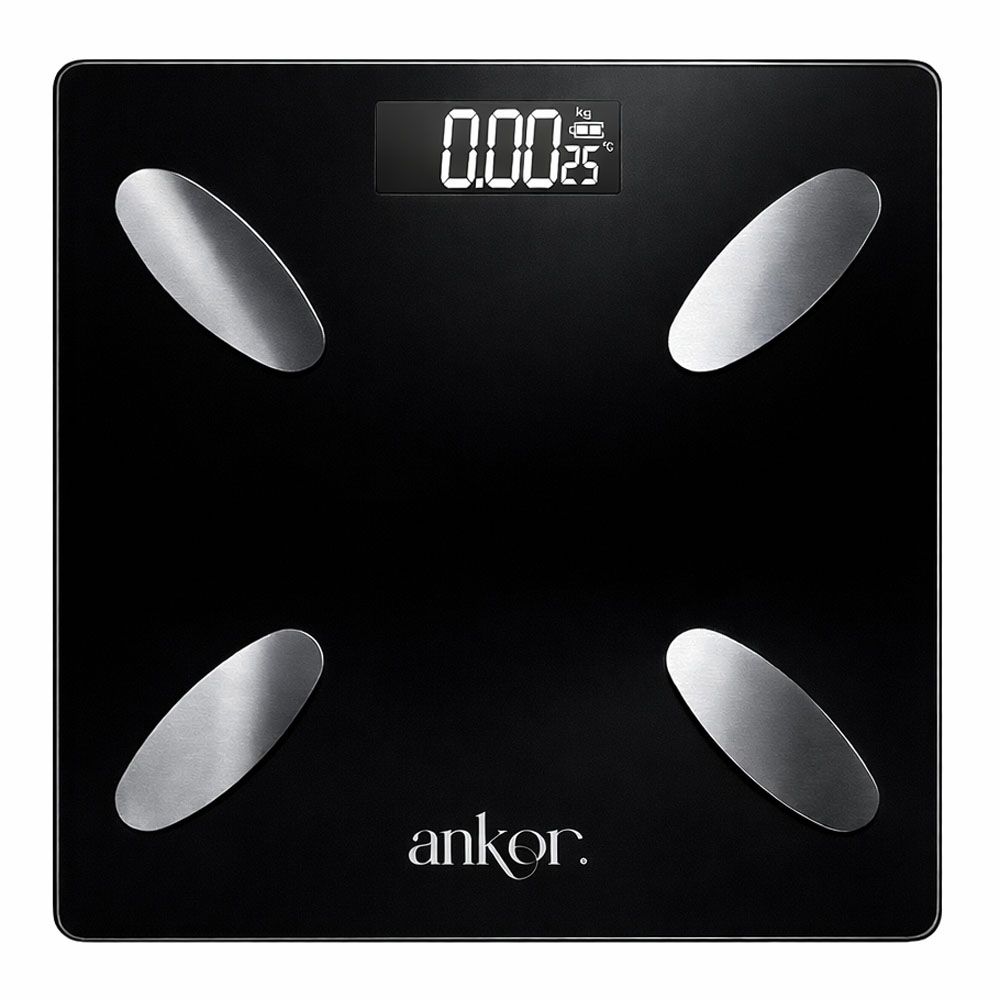 ΗΛΕΚΤΡΟΝΙΚΗ ΖΥΓΑΡΙΑ ΜΠΑΝΙΟΥ ΨΗΦΙΑΚΗ ΜΕ BLUETOOTH ΚΑΙ 8 ΜΕΤΡΗΣΕΙΣ ΣΕ ΜΑΥΡΟ ΧΡΩΜΑ ANKOR