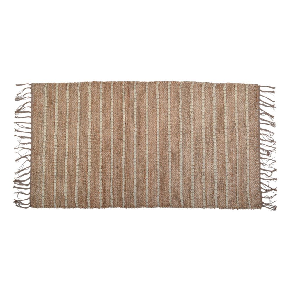 ΧΑΛΙ ΔΙΑΔΡΟΜΟΣ ΑΠΟ ΓΙΟΥΤΑ ΚΑΙ ΒΑΜΒΑΚΙ 70x140εκ. ΡΙΓΕ ΜΟΤΙΒΟ ΣΕ ΜΠΕΖ ΚΑΙ ΦΥΣΙΚΟ ΧΡΩΜΑ ANKOR