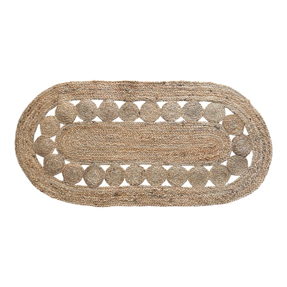 ΧΑΛΙ ΟΒΑΛ ΑΠΟ 100% ΓΙΟΥΤΑ ΜΕ ΔΙΑΤΡΗΤΟ ΣΧΕΔΙΟ 70x140εκ. ANKOR