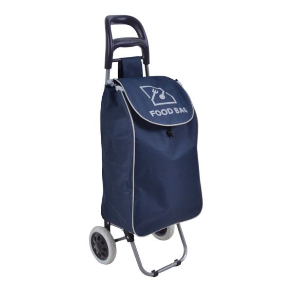 ΚΑΡΟΤΣΙ ΛΑΪΚΗΣ ΜΕΤΑΛΛΙΚΟ ΜΕ ΜΠΛΕ ΣΑΚΟ ΚΑΙ ΣΧΕΔΙΟ FOOD BAG 35x27x94εκ. ANKOR