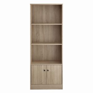 ΒΙΒΛΙΟΘΗΚΗ ΞΥΛΙΝΗ ΜΕ ΡΑΦΙΑ ΚΑΙ ΝΤΟΥΛΑΠΙ ΣΕ ΦΥΣΙΚΟ ΧΡΩΜΑ 60x30x170 εκ. ANKOR