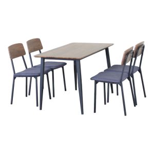 ΣΕΤ ΤΡΑΠΕΖΑΡΙΑ ΜΕ ΤΡΑΠΕΖΙ ΚΑΙ 4 ΚΑΡΕΚΛΕΣ MDF ΜΕ ΜΕΛΑΜΙΝΗ KAI ΜΑΥΡΟ ΜΕΤΑΛΛΙΚΟ ΣΚΕΛΕΤΟ ANKOR