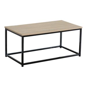 ΤΡΑΠΕΖΙ ΣΑΛΟΝΙΟΥ MDF ΜΕ ΜΕΛΑΜΙΝΗ ΣΕ ΦΥΣΙΚΗ ΑΠΟΧΡΩΣΗ ΞΥΛΟΥ KAI ΜΑΥΡΟ ΜΕΤΑΛΛΙΚΟ ΣΚΕΛΕΤΟ 90x48x40,5εκ. ANKOR