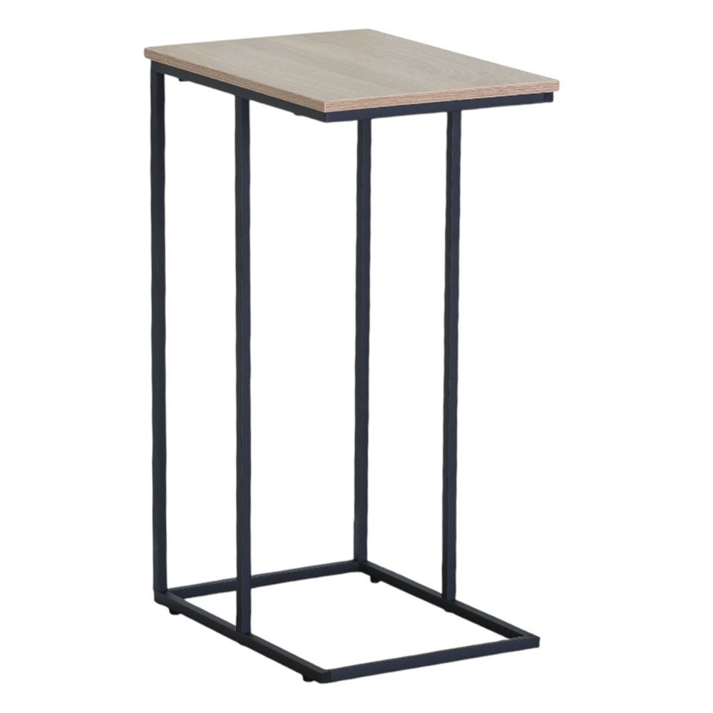 ΤΡΑΠΕΖΑΚΙ MDF ΜΕ ΜΕΛΑΜΙΝΗ ΣΕ ΦΥΣΙΚΗ ΑΠΟΧΡΩΣΗ ΞΥΛΟΥ KAI ΜΑΥΡΟ ΜΕΤΑΛΛΙΚΟ ΣΚΕΛΕΤΟ 40x30x66εκ. ANKOR