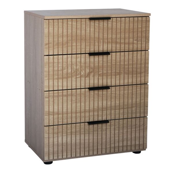 ΣΥΡΤΑΡΙΕΡΑ ΜΕ ΤΕΣΣΕΡΑ ΣΥΡΤΑΡΙΑ MDF ΜΕ ΜΕΛΑΜΙΝΗ ΣΕ ΧΡΩΜΑ ΦΥΣΙΚΟΥ ΞΥΛΟΥ ΜΕ ΑΝΑΓΛΥΦΕΣ ΓΡΑΜΜΕΣ 60x40x83εκ. ANKOR