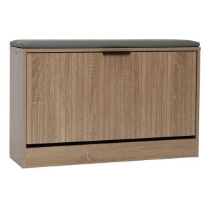 ΠΑΠΟΥΤΣΟΘΗΚΗ ΣΚΑΜΠΟ MDF ΜΕ ΜΕΛΑΜΙΝΗ ΣΕ ΧΡΩΜΑ ΦΥΣΙΚΟΥ ΞΥΛΟΥ ΜΕ ΑΝΑΓΛΥΦΕΣ ΓΡΑΜΜΕΣ 80x24x50εκ. ANKOR