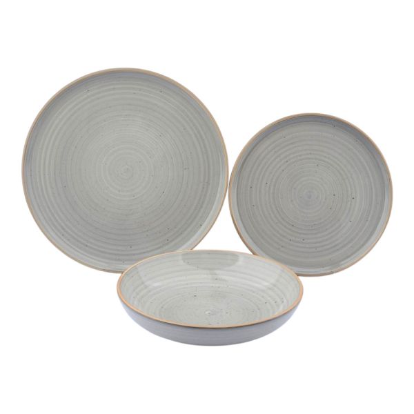 ΣΕΡΒΙΤΣΙΟ ΠΙΑΤΩΝ STONEWARE 18ΤΜΧ ΣΕ ΓΚΡΙ ΧΡΩΜΑ ANKOR