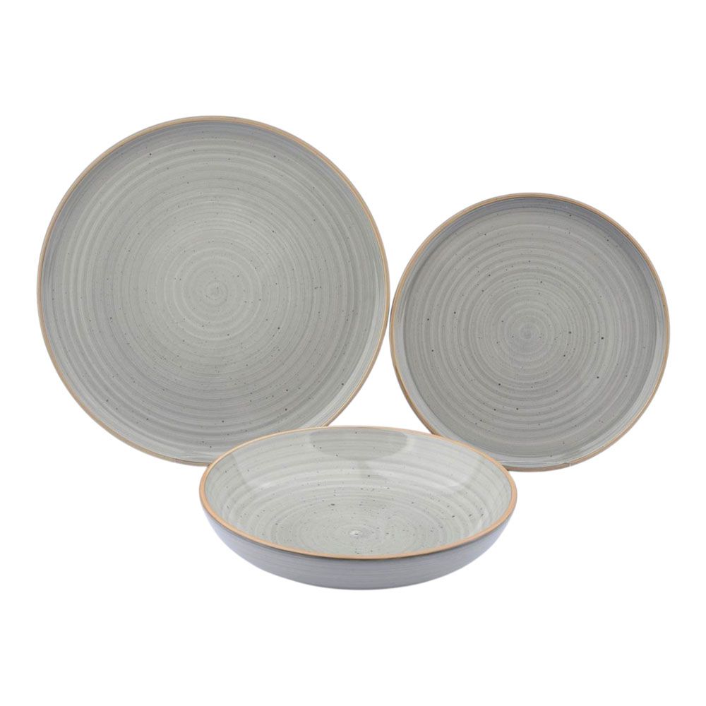 ΣΕΡΒΙΤΣΙΟ ΠΙΑΤΩΝ STONEWARE 18ΤΜΧ ΣΕ ΓΚΡΙ ΧΡΩΜΑ ANKOR