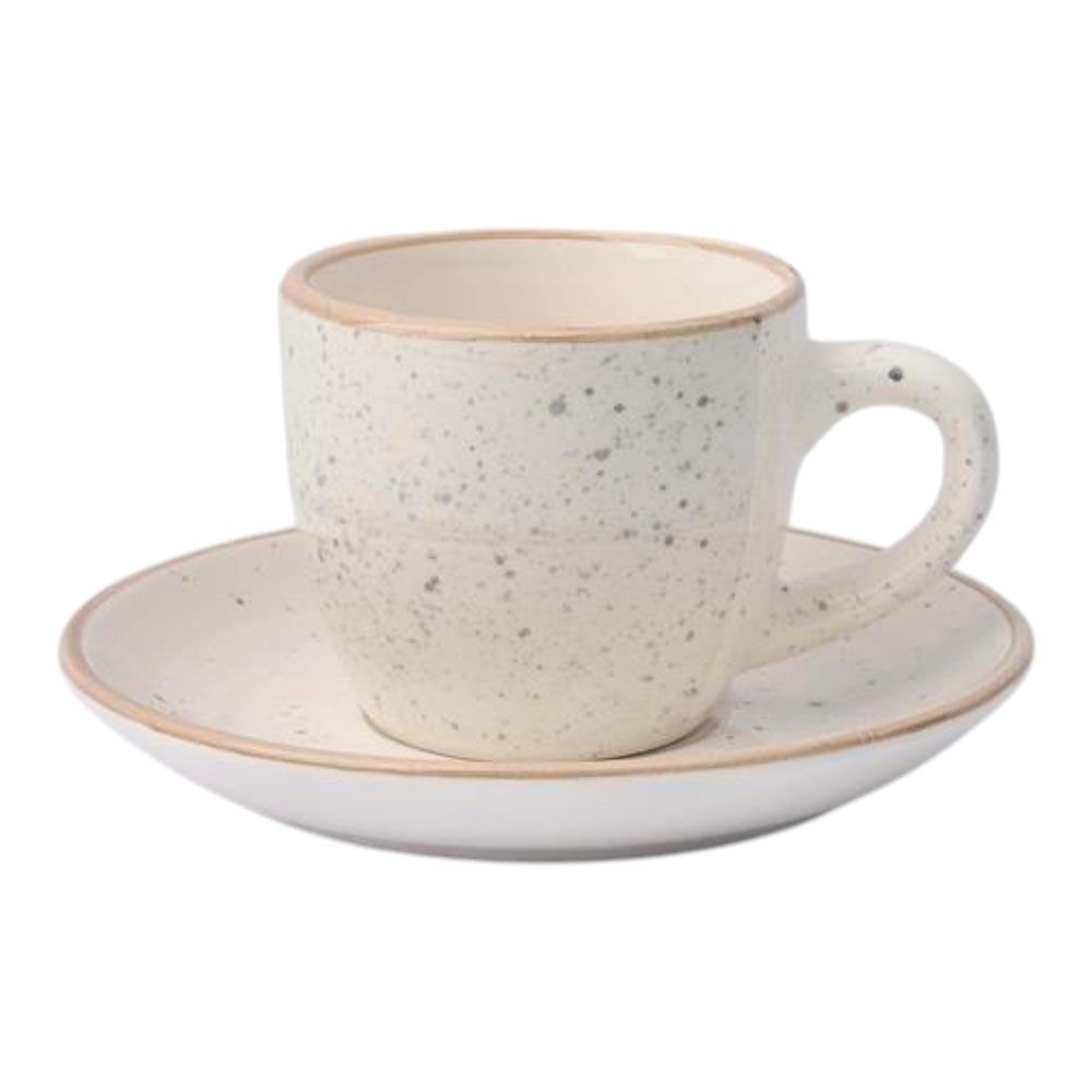 ΣΕΤ 6 ΦΛΙΤΖΑΝΙΑ ΚΑΦΕ STONEWARE 90ml ΣΕ ΜΠΕΖ ΧΡΩΜΑ ANKOR