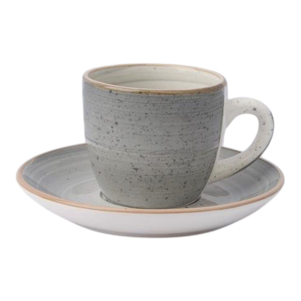 ΣΕΤ 6 ΦΛΙΤΖΑΝΙΑ ΚΑΦΕ STONEWARE 90ml ΣΕ ΓΚΡΙ ΧΡΩΜΑ ANKOR