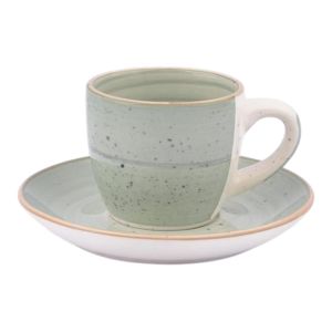 ΣΕΤ 6 ΦΛΙΤΖΑΝΙΑ ΚΑΦΕ STONEWARE 90ml ΣΕ MINT ΧΡΩΜΑ ANKOR