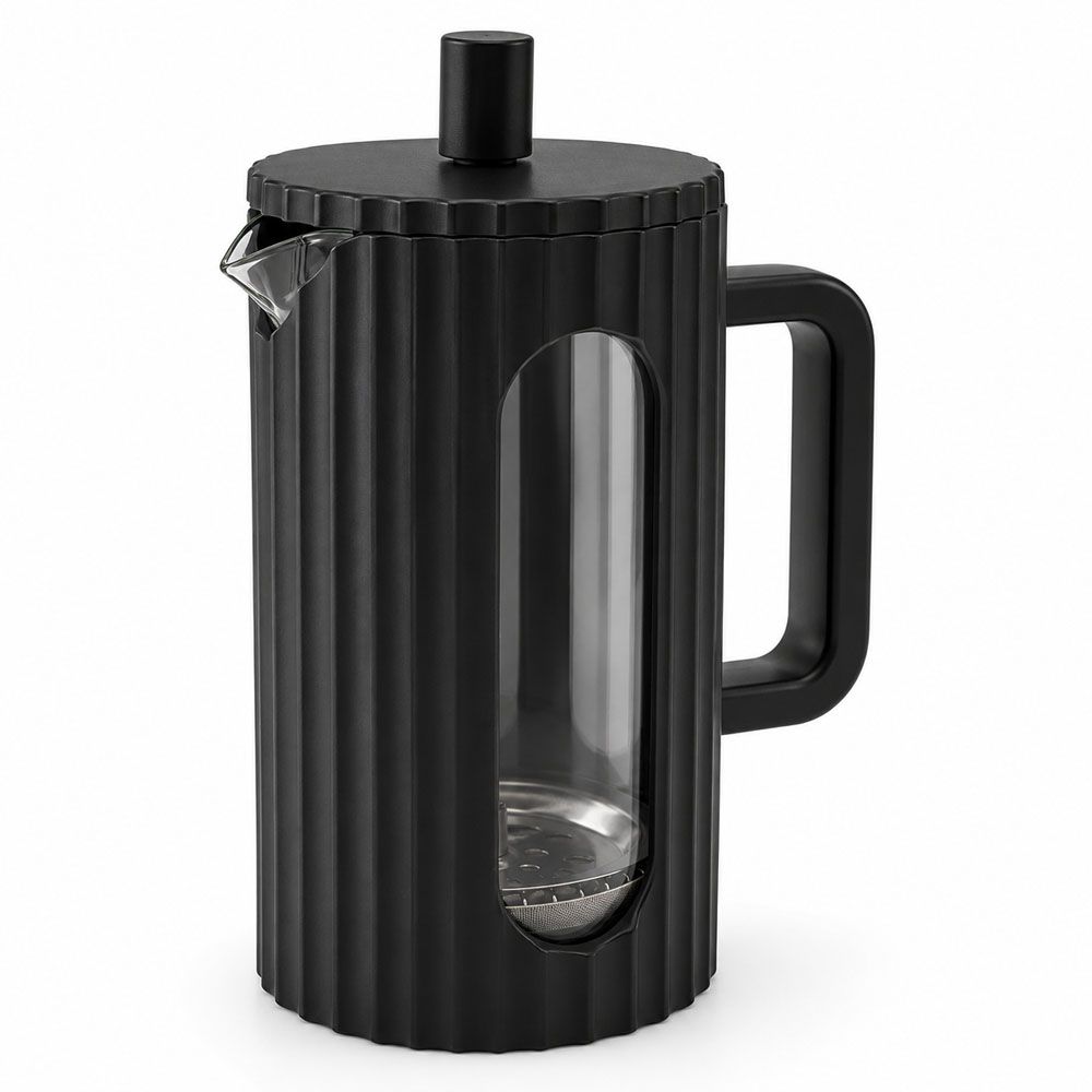 ΚΑΦΕΤΙΕΡΑ ΓΑΛΛΙΚΟΥ ΧΕΙΡΟΣ ΜΕ ΠΡΕΣΑ 600ML ΒΟΡΙΟΠΥΡΙΤΙΚΟ ΓΥΑΛΙ ΜΕ ΜΑΥΡΟ PP ΠΕΡΙΒΛΗΜΑ ANKOR