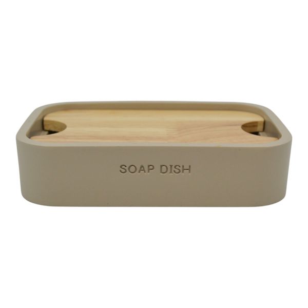 ΣΑΠΟΥΝΟΘΗΚΗ ΠΟΛΥΕΣΤΕΡΙΚΗ ΜΠΕΖ ΜΕ ΞΥΛΟ 12x7,8x2,8εκ.ANKOR