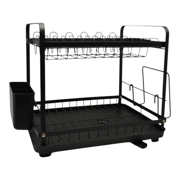 ΠΙΑΤΟΘΗΚΗ ΔΙΩΡΟΦΗ ΜΕΤΑΛΛΙΚΗ ΜΑΥΡΗ ΜΑΤ 45,7x29x33εκ.ANKOR