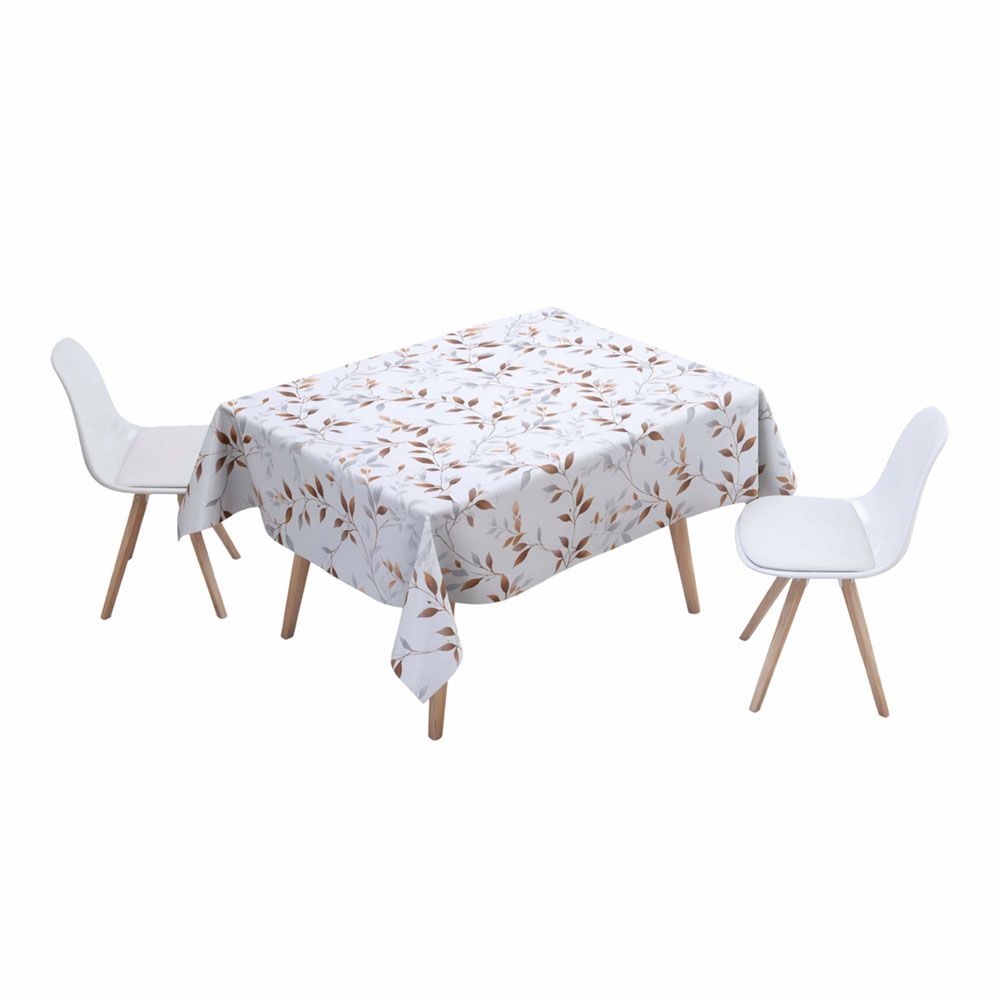 ΤΡΑΠΕΖΟΜΑΝΤΗΛΟ ΑΔΙΑΒΡΟΧΟ ΚΑΙ ΑΛΕΚΙΑΣΤΟ 140x180εκ. ΚΑΦΕ ΚΑΙ ΓΚΡΙ ΦΥΛΛΑ  ANKOR