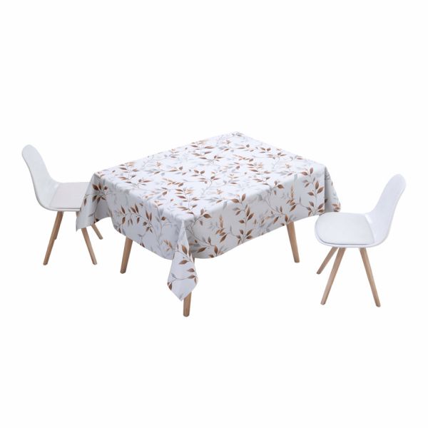 ΤΡΑΠΕΖΟΜΑΝΤΗΛΟ ΑΔΙΑΒΡΟΧΟ ΚΑΙ ΑΛΕΚΙΑΣΤΟ 140x180εκ. ΚΑΦΕ ΚΑΙ ΓΚΡΙ ΦΥΛΛΑ  ANKOR