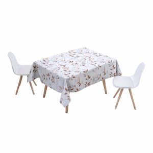 ΤΡΑΠΕΖΟΜΑΝΤΗΛΟ ΑΔΙΑΒΡΟΧΟ ΚΑΙ ΑΛΕΚΙΑΣΤΟ 140x220εκ. ΚΑΦΕ ΚΑΙ ΓΚΡΙ ΦΥΛΛΑ ANKOR