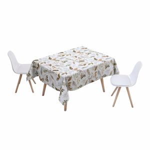 ΤΡΑΠΕΖΟΜΑΝΤΗΛΟ ΑΔΙΑΒΡΟΧΟ ΚΑΙ ΑΛΕΚΙΑΣΤΟ 140x180εκ. ΚΑΦΕ ΚΑΙ ΓΚΡΙ ΦΥΛΛΑ ANKOR