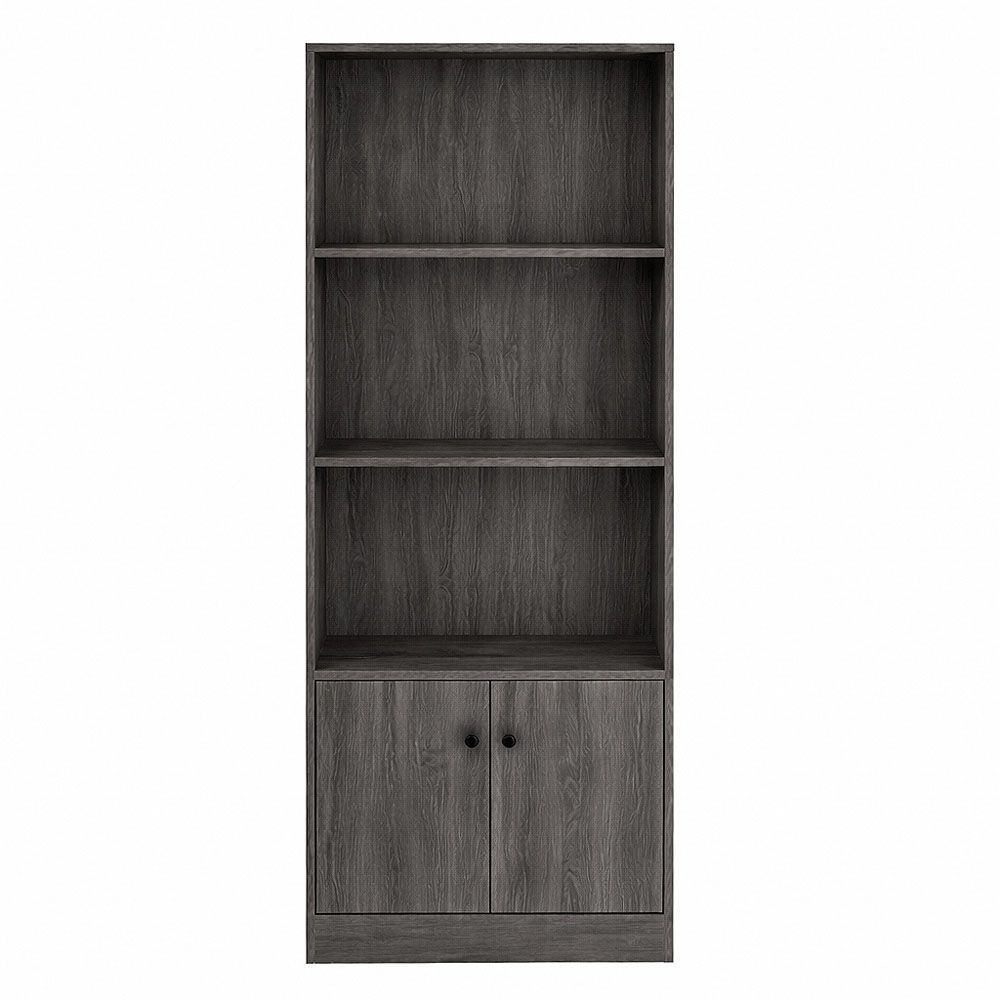 ΒΙΒΛΙΟΘΗΚΗ ΞΥΛΙΝΗ ΜΕ ΡΑΦΙΑ ΚΑΙ ΝΤΟΥΛΑΠΙ ΣΕ ΓΚΡΙ ΧΡΩΜΑ 60x30x170 εκ. ANKOR