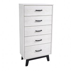 ΣΥΡΤΑΡΙΕΡΑ ΞΥΛΙΝΗ ΜΕ 5 ΣΥΡΤΑΡΙΑ ΣΕ ΑΣΠΡΟ ΧΡΩΜΑ 60x40x112εκ. ANKOR