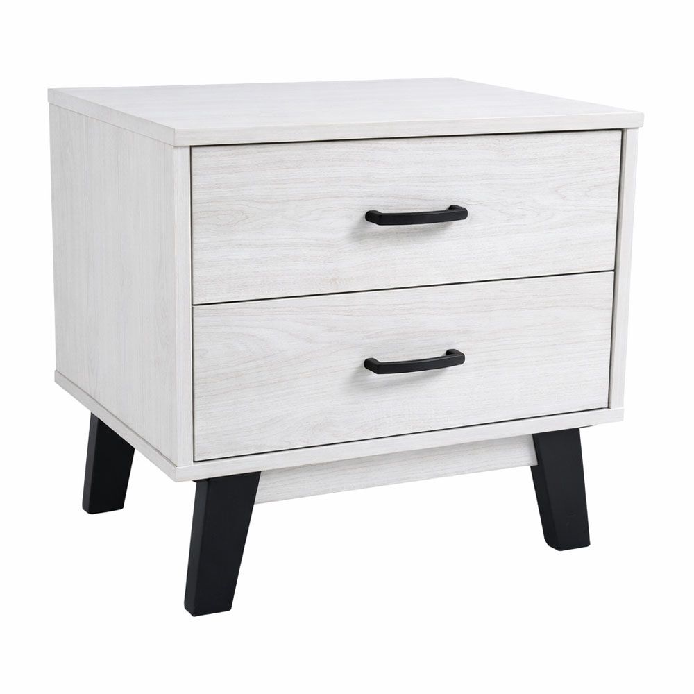 ΚΟΜΟΔΙΝΟ ΞΥΛΙΝΟ ΜΕ ΔΥΟ ΣΥΡΤΑΡΙΑ ΣΕ ΑΣΠΡΟ ΧΡΩΜΑ 48x38x44εκ. ANKOR