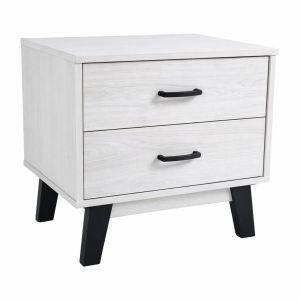 ΚΟΜΟΔΙΝΟ ΞΥΛΙΝΟ ΜΕ ΔΥΟ ΣΥΡΤΑΡΙΑ ΣΕ ΑΣΠΡΟ ΧΡΩΜΑ 48x38x44εκ. ANKOR