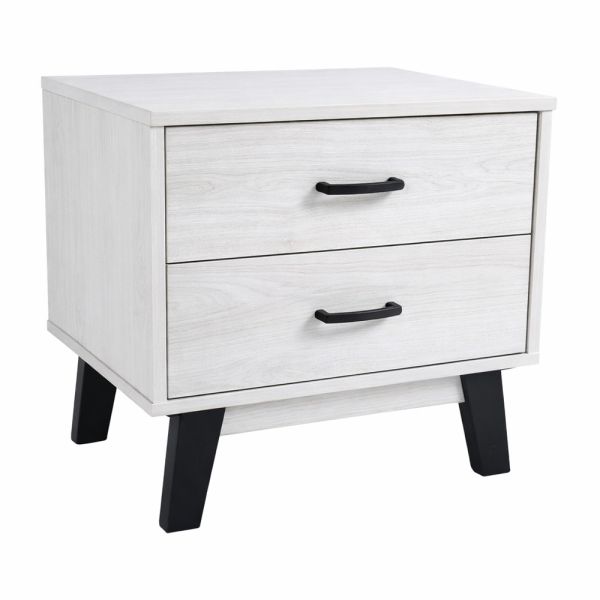 ΚΟΜΟΔΙΝΟ ΞΥΛΙΝΟ ΜΕ ΔΥΟ ΣΥΡΤΑΡΙΑ ΣΕ ΑΣΠΡΟ ΧΡΩΜΑ 48x38x44εκ. ANKOR