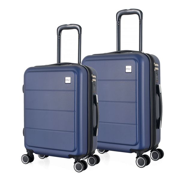 ΣΕΤ 2 ΒΑΛΙΤΣΕΣ ANKOR ABS 37x27x55εκ. ΚΑΙ 41x31x65εκ. ΜΕ ΕΠΕΚΤΑΣΗ ΚΑΙ 4 ΡΟΔΕΣ ΜΠΛΕ