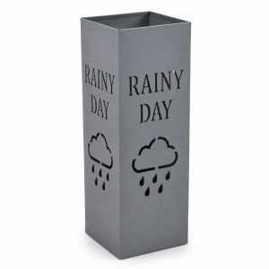 ΟΜΠΡΕΛΟΘΗΚΗ ΜΕΤΑΛΛΙΚΗ ΓΚΡΙ ΜΑΤ ΜΕ ΣΧΕΔΙΟ RAINY DAY 15,5x15,5x48,5εκ. ANKOR