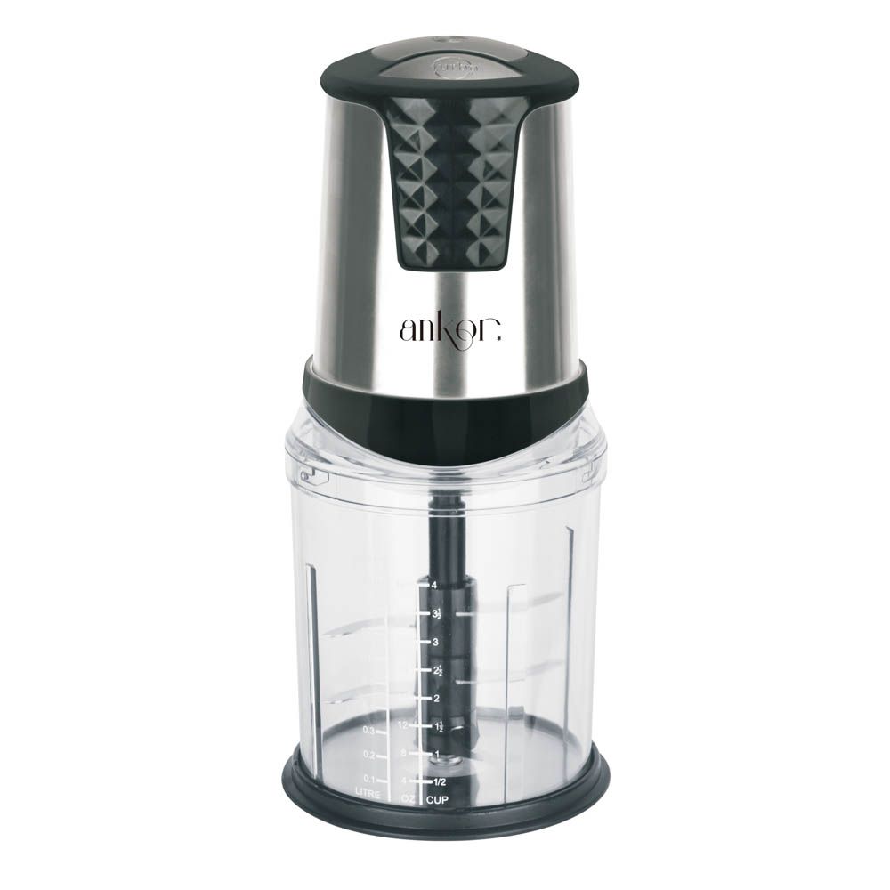 ΠΟΛΥΚΟΦΤΗΣ ANKOR ΜΕ ΤΡΙΠΛΗ ΛΕΠΙΔΑ 550W ΔΟΧΕΙΟ 1,0lt INOX ΜΑΥΡΟ ANKOR