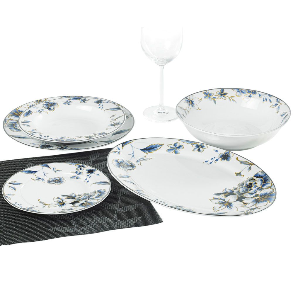 ΣΕΡΒΙΤΣΙΟ ΠΙΑΤΩΝ ΠΟΡΣΕΛΑΝΙΝΟ 20ΤΜΧ ΜΕ ΛΟΥΛΟΥΔΑΤΟ ΣΧΕΔΙΟ ΚΑΙ ΑΣΗΜΙ ΜΠΟΡΝΤΟΥΡΑ ANKOR