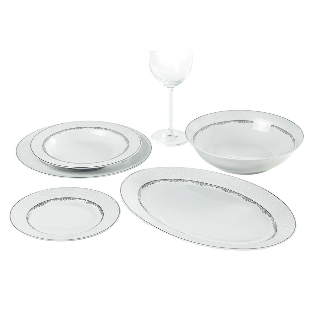 ΣΕΡΒΙΤΣΙΟ ΠΙΑΤΩΝ ΠΟΡΣΕΛΑΝΙΝΟ 20ΤΜΧ ΜΕ ΚΡΑΚΕΛΕ ΣΧΕΔΙΟ ΚΑΙ ΑΣΗΜΙ ΜΠΟΡΝΤΟΥΡΑ ANKOR