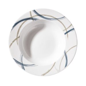 ΠΙΑΤΟ ΒΑΘΥ ΠΟΡΣΕΛΑΝΙΝΟ ΜΠΛΕ ΡΑΦ ΚΑΙ ΜΠΕΖ ΚΑΜΠΥΛΕΣ ΓΡΑΜΜΕΣ 21,5εκ. ANKOR