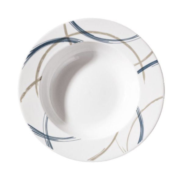 ΠΙΑΤΟ ΒΑΘΥ ΠΟΡΣΕΛΑΝΙΝΟ ΜΠΛΕ ΡΑΦ ΚΑΙ ΜΠΕΖ ΚΑΜΠΥΛΕΣ ΓΡΑΜΜΕΣ 21,5εκ. ANKOR