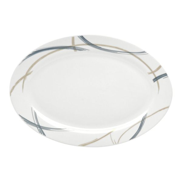 ΠΙΑΤΕΛΑ ΠΟΡΣΕΛΑΝΙΝΗ ΜΠΛΕ ΡΑΦ ΚΑΙ ΜΠΕΖ ΚΑΜΠΥΛΕΣ ΓΡΑΜΜΕΣ 30,5εκ. ANKOR