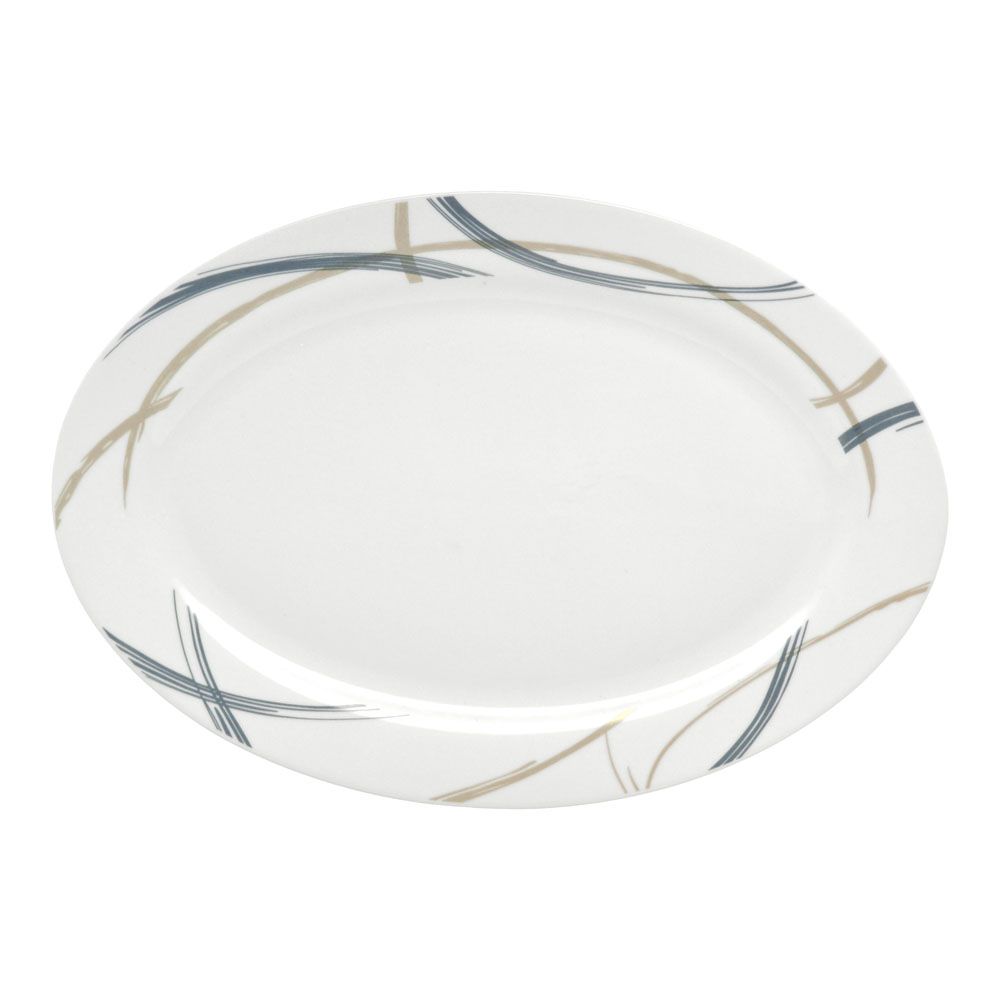 ΠΙΑΤΕΛΑ ΠΟΡΣΕΛΑΝΙΝΗ ΜΠΛΕ ΡΑΦ ΚΑΙ ΜΠΕΖ ΚΑΜΠΥΛΕΣ ΓΡΑΜΜΕΣ 35,5εκ. ANKOR