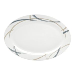 ΠΙΑΤΕΛΑ ΠΟΡΣΕΛΑΝΙΝΗ ΜΠΛΕ ΡΑΦ ΚΑΙ ΜΠΕΖ ΚΑΜΠΥΛΕΣ ΓΡΑΜΜΕΣ 35,5εκ. ANKOR