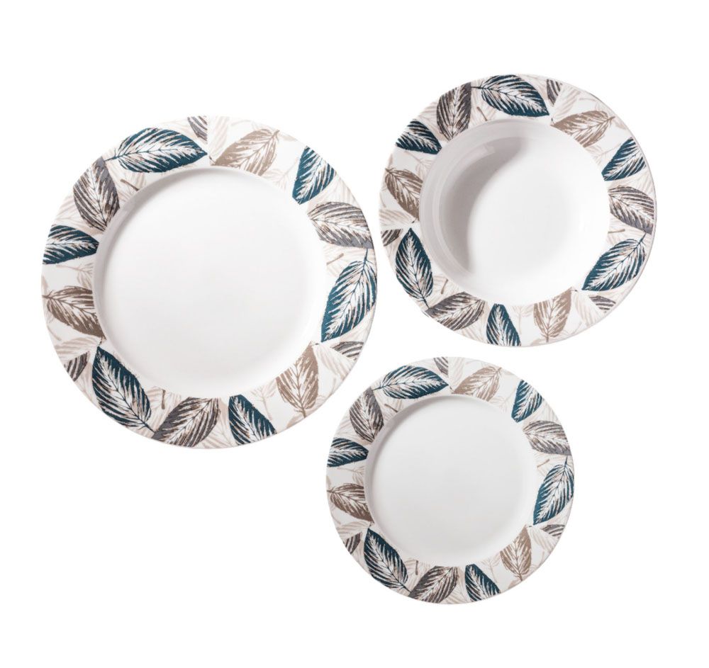 ΣΕΡΒΙΤΣΙΟ ΠΙΑΤΩΝ ΠΟΡΣΕΛΑΝΙΝΟ 18ΤΜΧ ΜΕ ΣΧΕΔΙΟ ΠΕΤΡΟΛ ΚΑΙ ΓΚΡΙ ΦΥΛΛΑ ANKOR