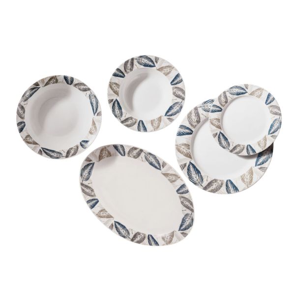 ΣΕΡΒΙΤΣΙΟ ΠΙΑΤΩΝ ΠΟΡΣΕΛΑΝΙΝΟ 20ΤΜΧ ΜΕ ΣΧΕΔΙΟ ΠΕΤΡΟΛ ΚΑΙ ΓΚΡΙ ΦΥΛΛΑ ANKOR